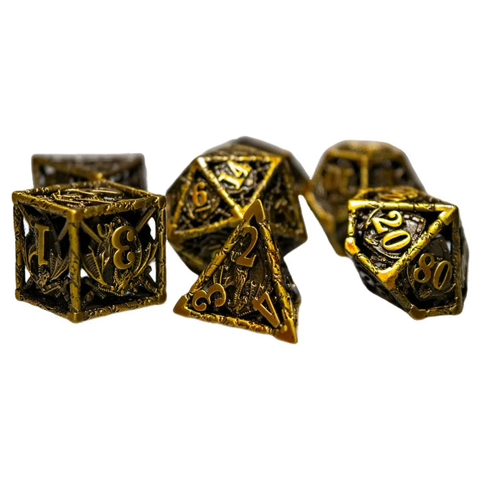 Hollow Dragon Shield Dice Set (7 Dice, Polyhedral) - Game Master Dice