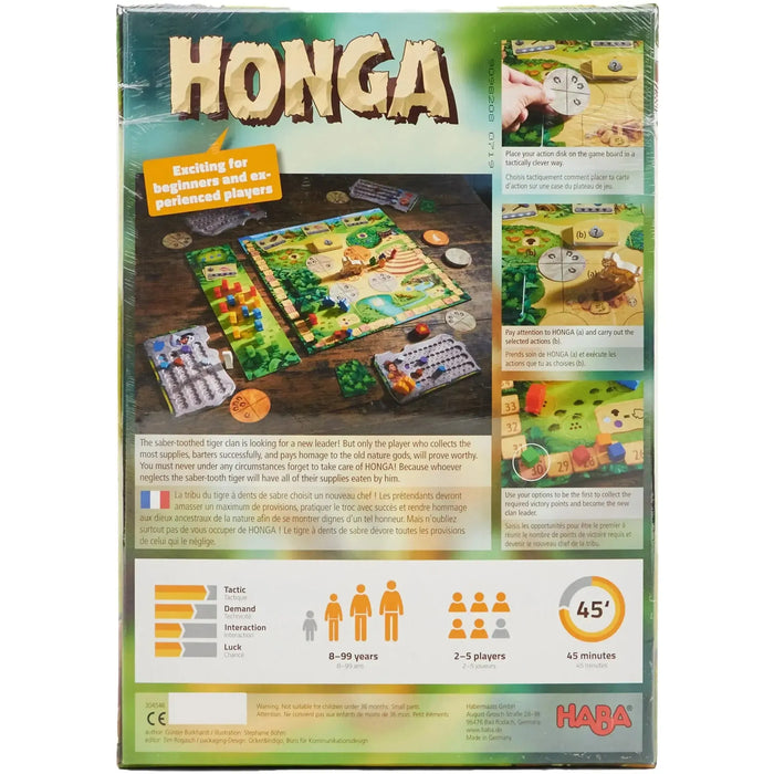 Honga - Strategy Prehistoric Board Game for Family, Adults, and Children (2-5 Players, Ages 8+) - HABA