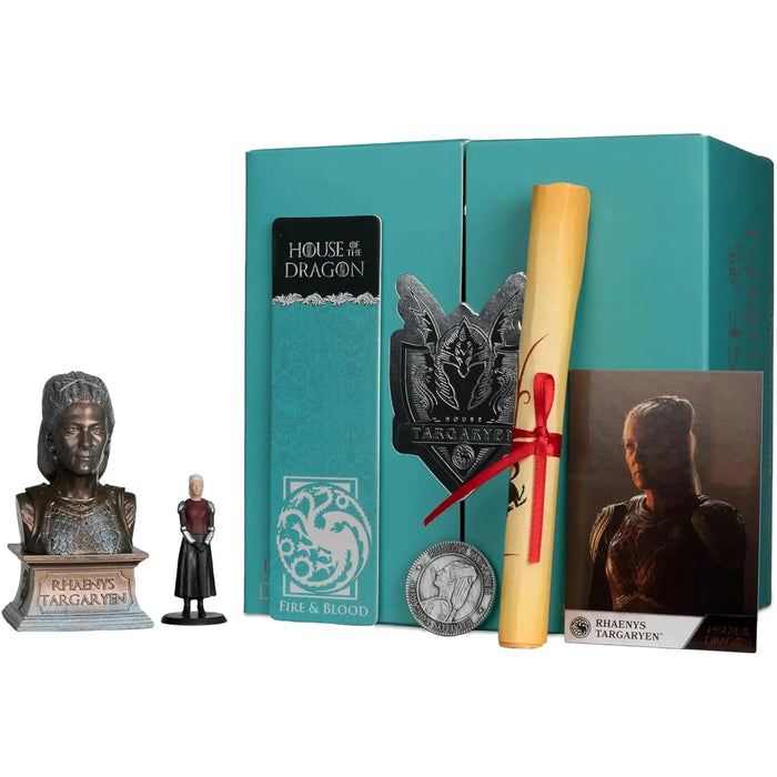 House of the Dragon [Game of Thrones] - Rhaenys Targaryen Collector Box - McFarlane Toys - Mini Figure, Character Bust, Westeros Coin, Bookmark