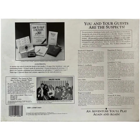 How to Host a Murder - Party Mystery Board Game for Adults (8+ Players, Ages 18+) - Decipher Inc - (1990)