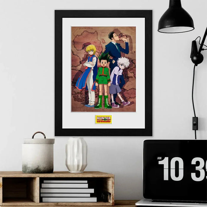 Hunter x Hunter - Main Characters on Map Framed Print (12"x16") - ABYstyle