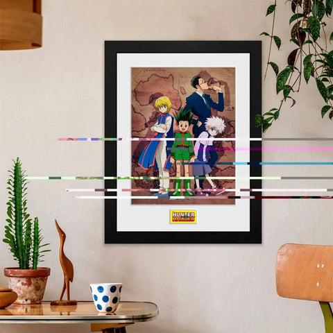 Hunter x Hunter - Main Characters on Map Framed Print (12