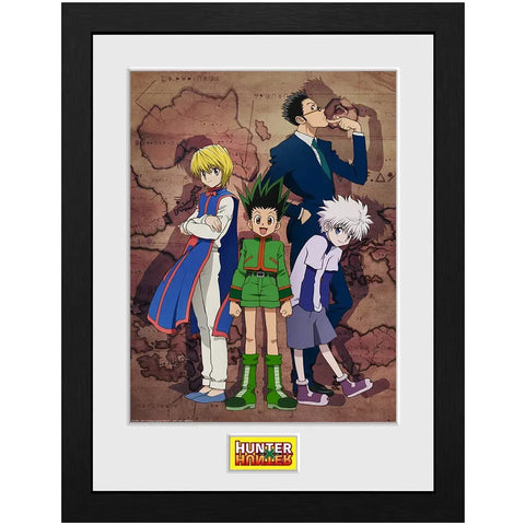 Hunter x Hunter - Main Characters on Map Framed Print (12