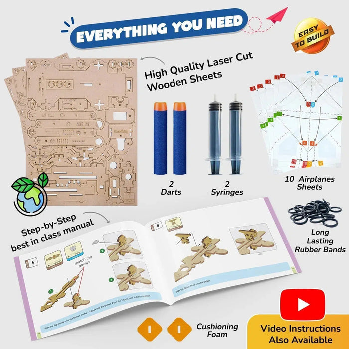 Hydraulic Plane Launcher - STEM Toy Building Set - Smartivity