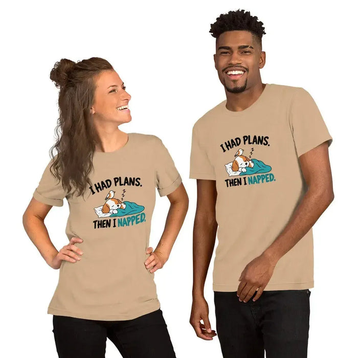 I Had Plans Then I Napped T-Shirt - Funny Sleeping Dog Graphic Tee