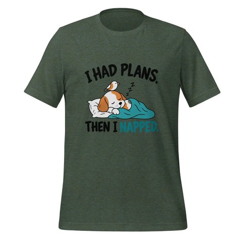 I Had Plans Then I Napped T-Shirt - Funny Sleeping Dog Graphic Tee - Image 5