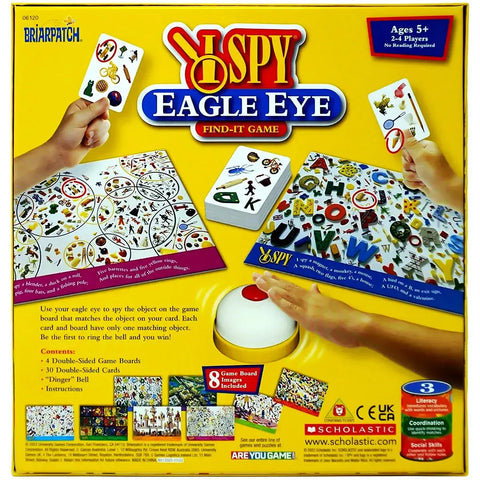 I SPY Eagle Eye - Dexterity Racing Board Game for Family, Adults, and Children (2-4 Players, Ages 5+) - University Games [Briarpatch]
