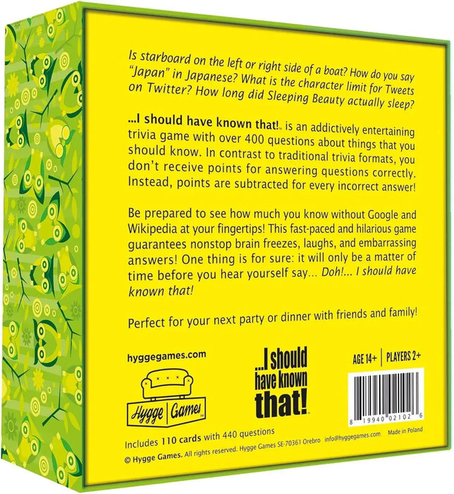 I Should Have Known That! - Trivia Game About Things You Oughta Know, Green | 21026