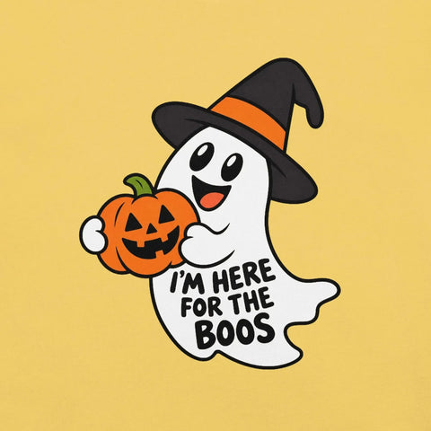 I'm Here for the Boos T-Shirt - Funny Halloween Ghost Gag Gift Graphic Tee - Image 10