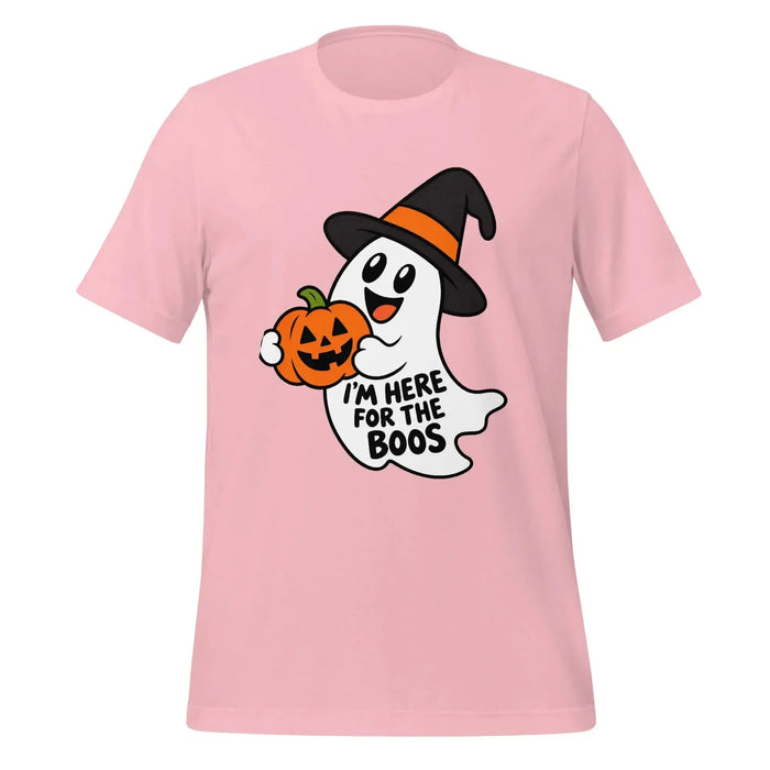 I'm Here for the Boos T-Shirt - Funny Halloween Ghost Gag Gift Graphic Tee