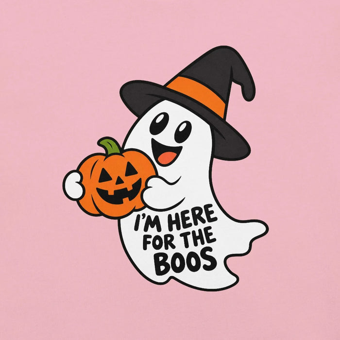 I'm Here for the Boos T-Shirt - Funny Halloween Ghost Gag Gift Graphic Tee