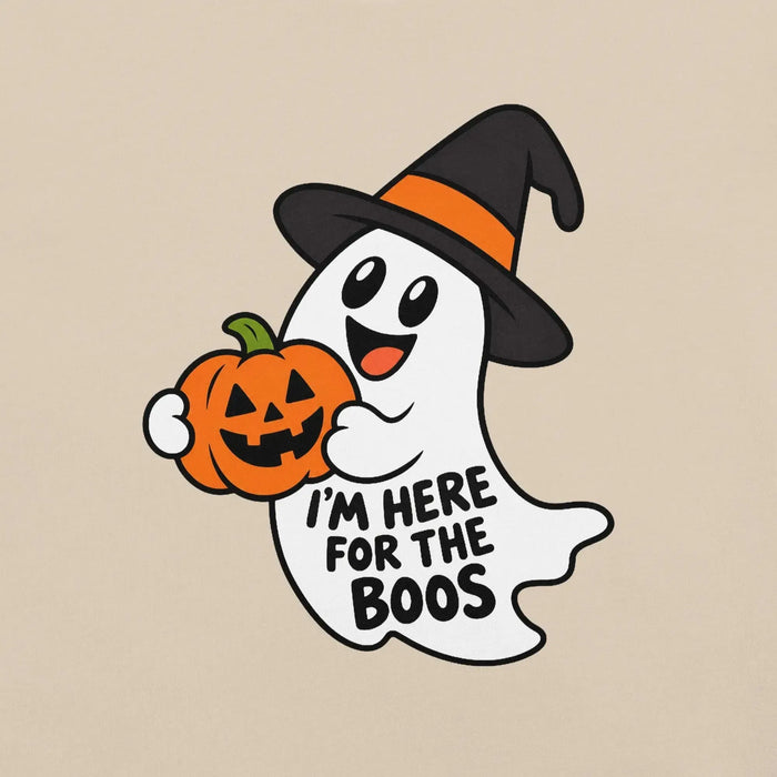I'm Here for the Boos T-Shirt - Funny Halloween Ghost Gag Gift Graphic Tee
