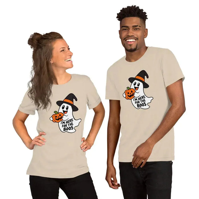 I'm Here for the Boos T-Shirt - Funny Halloween Ghost Gag Gift Graphic Tee