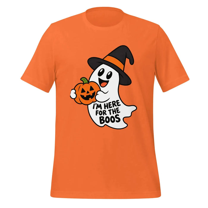 I'm Here for the Boos T-Shirt - Funny Halloween Ghost Gag Gift Graphic Tee