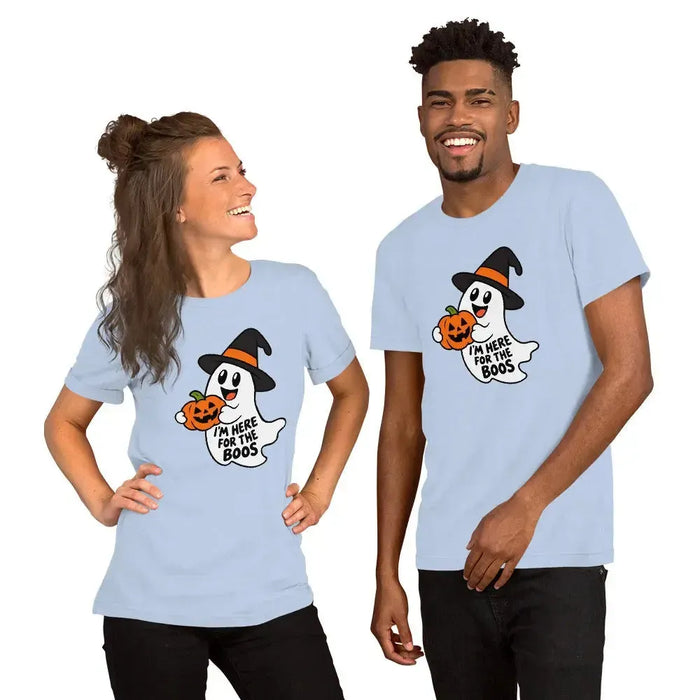 I'm Here for the Boos T-Shirt - Funny Halloween Ghost Gag Gift Graphic Tee