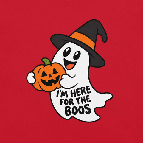I'm Here for the Boos T-Shirt - Funny Halloween Ghost Gag Gift Graphic Tee - Image 2