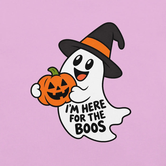I'm Here for the Boos T-Shirt - Funny Halloween Ghost Gag Gift Graphic Tee