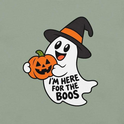 I'm Here for the Boos T-Shirt - Funny Halloween Ghost Gag Gift Graphic Tee - Image 34