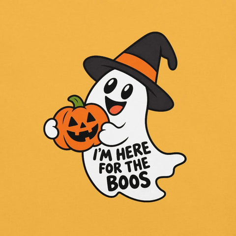 I'm Here for the Boos T-Shirt - Funny Halloween Ghost Gag Gift Graphic Tee - Image 38