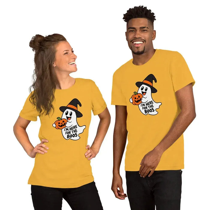 I'm Here for the Boos T-Shirt - Funny Halloween Ghost Gag Gift Graphic Tee