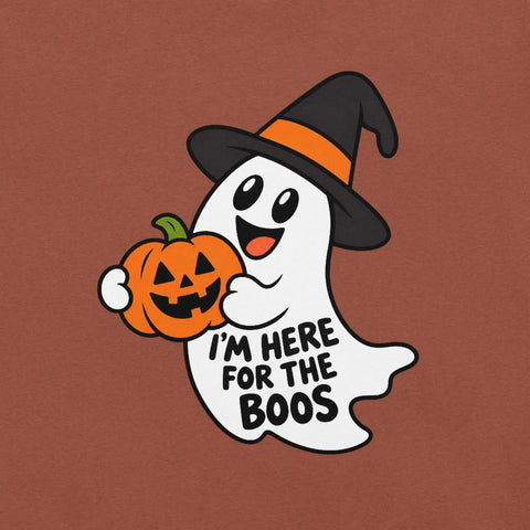 I'm Here for the Boos T-Shirt - Funny Halloween Ghost Gag Gift Graphic Tee - Image 42