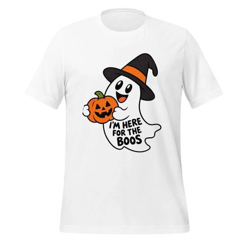 I'm Here for the Boos T-Shirt - Funny Halloween Ghost Gag Gift Graphic Tee - Image 5
