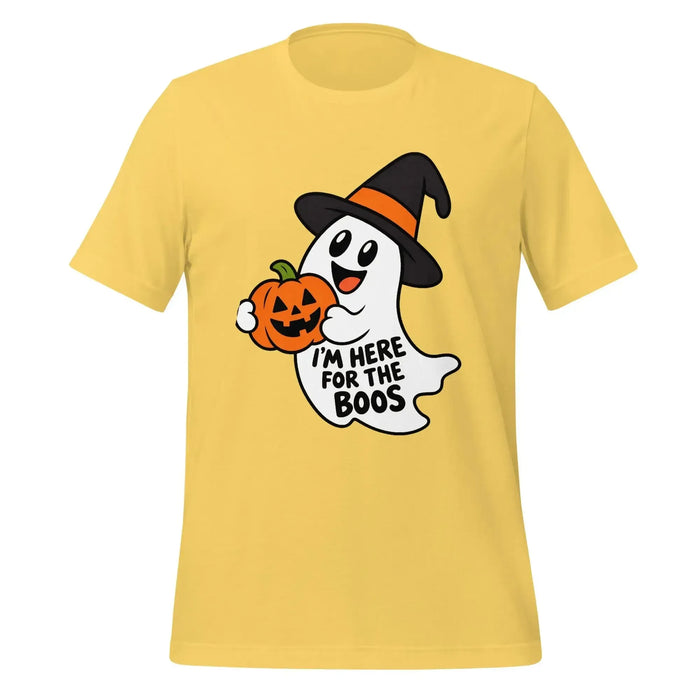 I'm Here for the Boos T-Shirt - Funny Halloween Ghost Gag Gift Graphic Tee