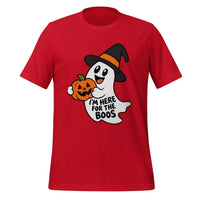 I'm Here for the Boos T-Shirt - Funny Halloween Ghost Gag Gift Graphic Tee
