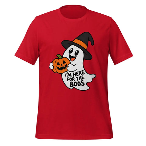 I'm Here for the Boos T-Shirt - Funny Halloween Ghost Gag Gift Graphic Tee - Image 1