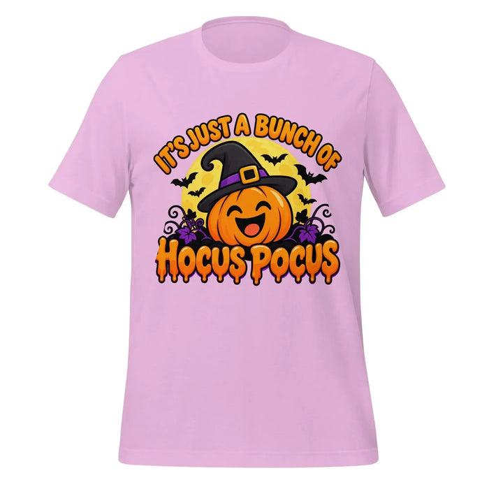 It's Just a Bunch of Hocus Pocus T-Shirt - Halloween Pumpkin Witch Hat Graphic Tee