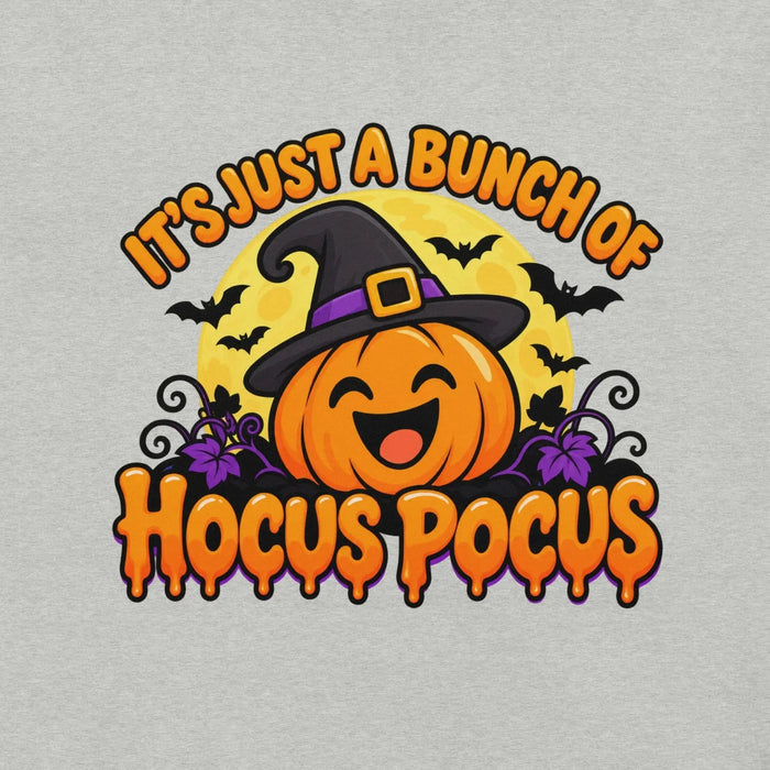 It's Just a Bunch of Hocus Pocus T-Shirt - Halloween Pumpkin Witch Hat Graphic Tee