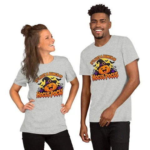 It's Just a Bunch of Hocus Pocus T-Shirt - Halloween Pumpkin Witch Hat Graphic Tee - Image 24