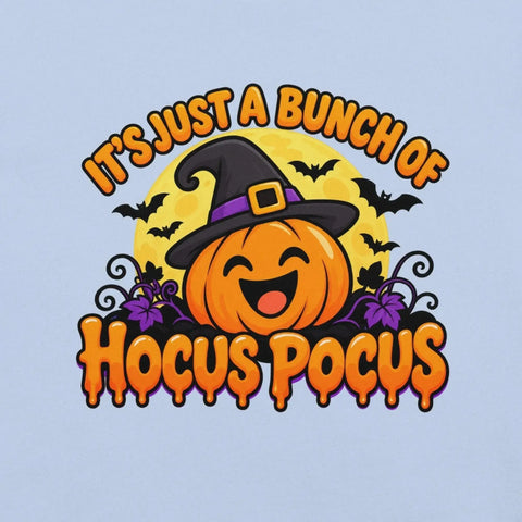 It's Just a Bunch of Hocus Pocus T-Shirt - Halloween Pumpkin Witch Hat Graphic Tee - Image 26