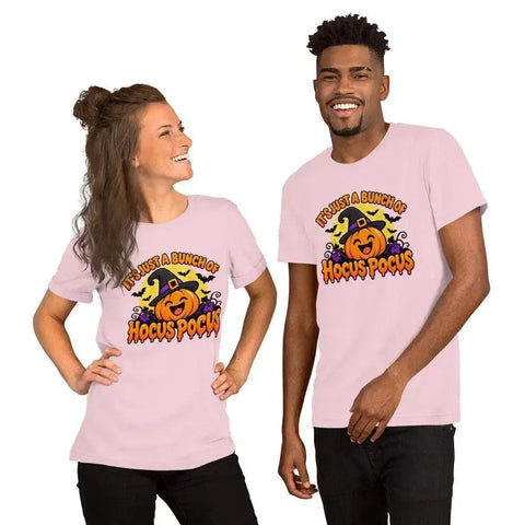 It's Just a Bunch of Hocus Pocus T-Shirt - Halloween Pumpkin Witch Hat Graphic Tee - Image 32