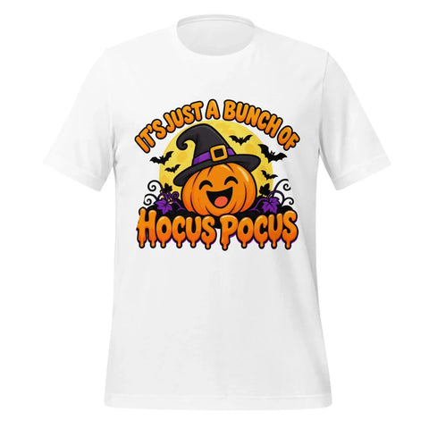 It's Just a Bunch of Hocus Pocus T-Shirt - Halloween Pumpkin Witch Hat Graphic Tee - Image 33