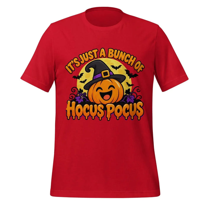 It's Just a Bunch of Hocus Pocus T-Shirt - Halloween Pumpkin Witch Hat Graphic Tee