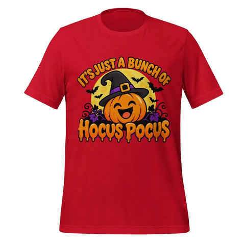 It's Just a Bunch of Hocus Pocus T-Shirt - Halloween Pumpkin Witch Hat Graphic Tee - Image 5