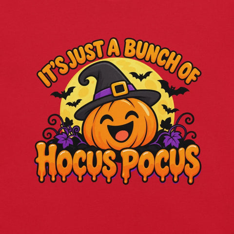 It's Just a Bunch of Hocus Pocus T-Shirt - Halloween Pumpkin Witch Hat Graphic Tee - Image 6