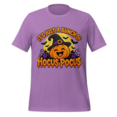 It's Just a Bunch of Hocus Pocus T-Shirt - Halloween Pumpkin Witch Hat Graphic Tee - Image 9