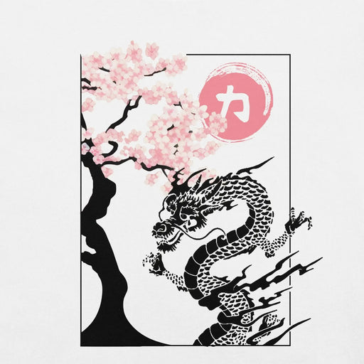 Japanese Dragon & Cherry Blossom T-Shirt – Asian Art Graphic T-Shirt