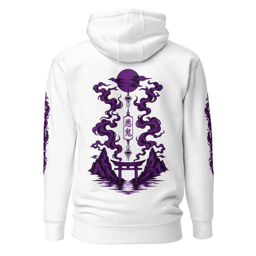 Japanese Oni Demon Hoodie – Purple Akuma Japanese Graphic Hoodie