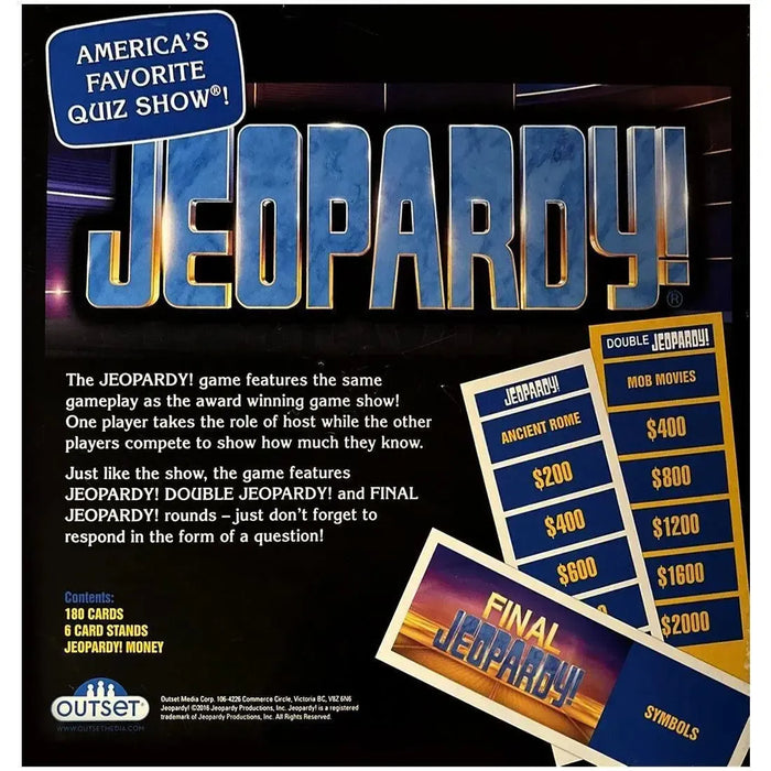 Jeopardy! America's Favorite Quiz Show - Trivia Television Board Game for Family, Adults, and Children (3+ Players, Ages 12+) - Outset Media