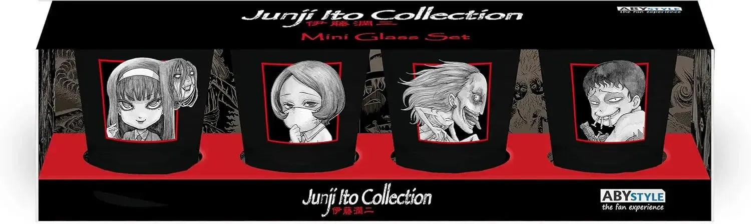 Junji Ito - 4 Shot Glasses (1.7 oz) Featuring Tomie, Souichi & Fuchi - ABYSTYLE