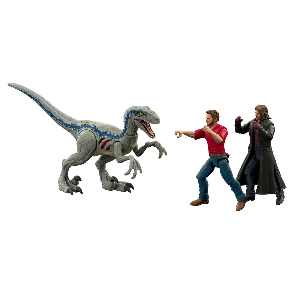 Jurassic World Dominion - Owen & Velociraptor 'Blue' Pursuit Action Figure Pack - Mattel - Extreme Damage Series