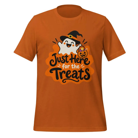 Just Here for the Treats T-Shirt - Cute Halloween Ghost and Candy Graphic Tee - Image 13