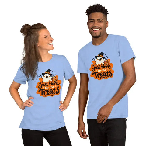 Just Here for the Treats T-Shirt - Cute Halloween Ghost and Candy Graphic Tee - Image 32