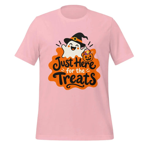 Just Here for the Treats T-Shirt - Cute Halloween Ghost and Candy Graphic Tee - Image 37
