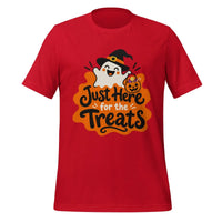 Just Here for the Treats T-Shirt - Cute Halloween Ghost and Candy Graphic Tee- Image 5