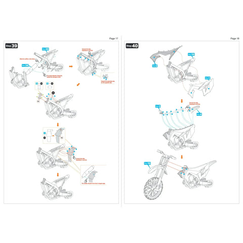 Kawasaki - Kawasaki KX450 Dirt Bike Figure Model Kit (1:16 Scale, Steel, Moderate Difficulty) - Fascinations - Metal Earth Premium Series - (2024) - Image 15