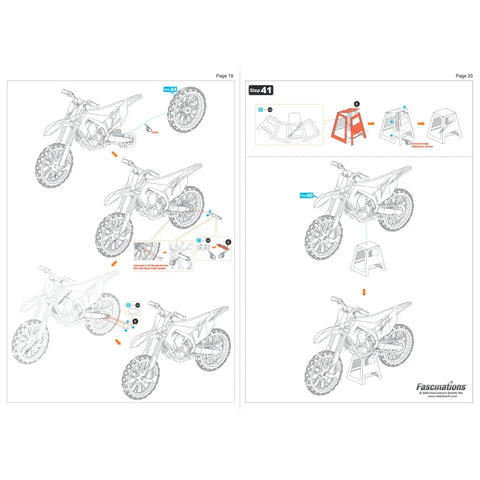 Kawasaki - Kawasaki KX450 Dirt Bike Figure Model Kit (1:16 Scale, Steel, Moderate Difficulty) - Fascinations - Metal Earth Premium Series - (2024) - Image 16